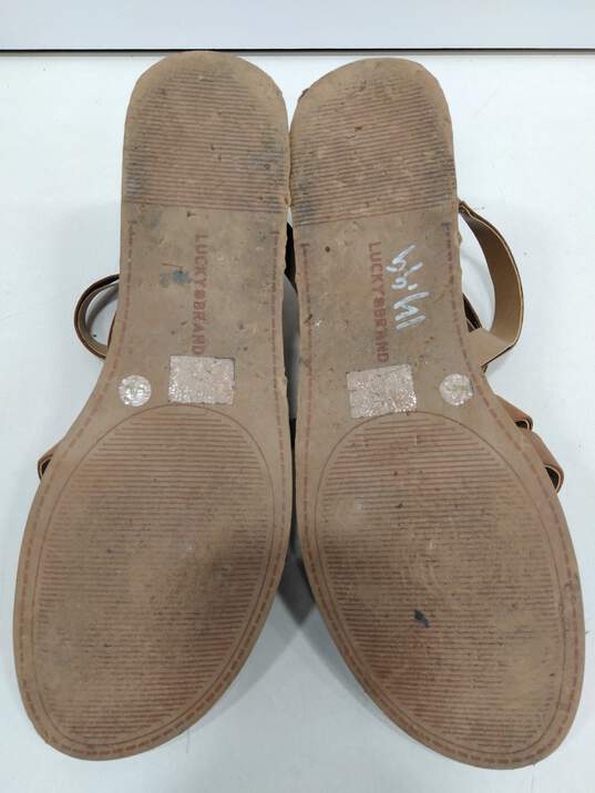 Lucky Brand Women's Light Brown Open Toe Slingback Sandals Size 11 image number 5