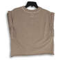 NWT Womens Brown Sleeveless Crew Neck Cropped Blouse Top Size Small image number 2