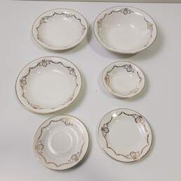 6pc Edwin M. Knowles China Bowl and Saucer Set alternative image