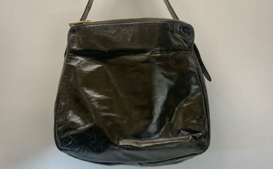 Marc Jacobs Patent Leather Pocket Shoulder Bag Olive Green image number 4