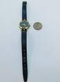 Ladies Vintage Gucci Classic Gold Tone & Black Leather Strap Swiss Watch 13.4g image number 3