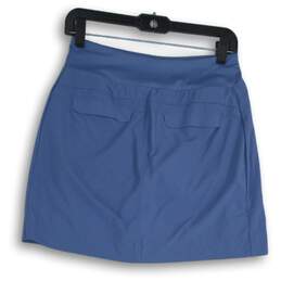 NWT Athleta Womens Blue Flat Front Zipper Pocket Pull-On Mini Skirt Size 2 alternative image