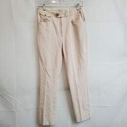 Anthropologie essential slim white and red stripe dress pants women's 4