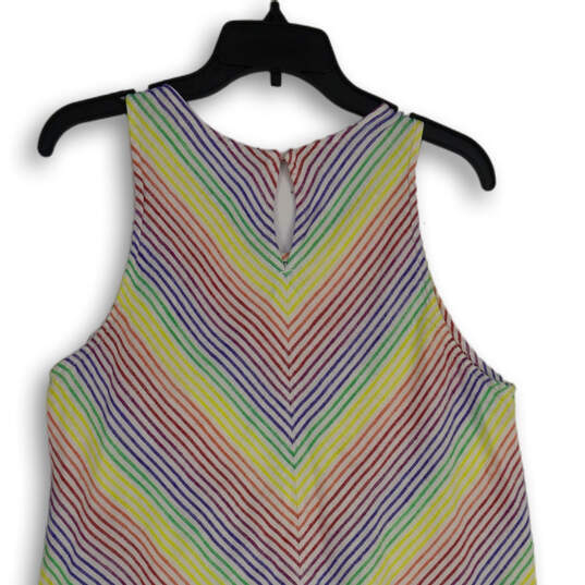 Womens Multicolor Chevron Sleeveless Round Neck A-Line Dress Size M 10-12 image number 4