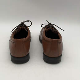 Mens Brown Leather Square Toe Lace-Up Fashionable Oxford Dress Shoes Size 8 alternative image
