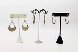Artisan 925 Bali Style & Scrolled Hoop Earrings 23.9g