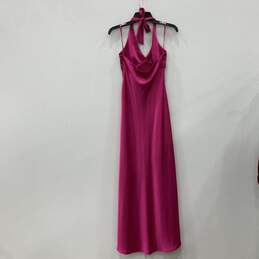 NWT BCBGMaxazria Womens Pink Sleeveless Side Zip Halter Neck Maxi Dress Size 8 alternative image