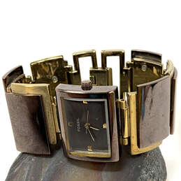 Designer Fossil F2 ES-1858 Gold-Tone Ion Plated Analog Bracelet Wristwatch