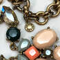 Designer J. Crew Gold-Tone Chain Multicolor Stone Statement Necklace image number 4