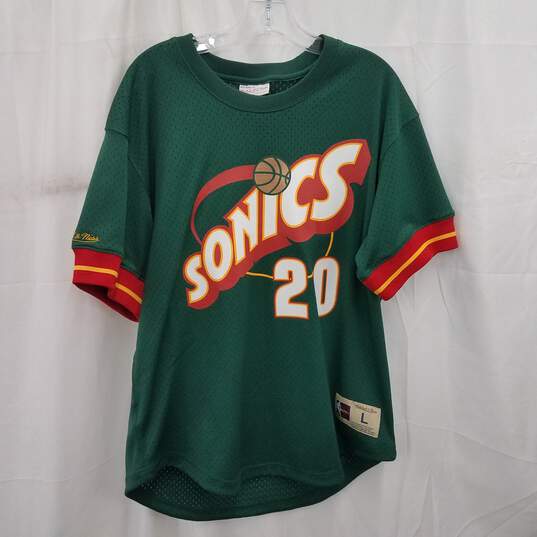 Seattle SuperSonics Mesh T-Shirt Green Size L image number 1