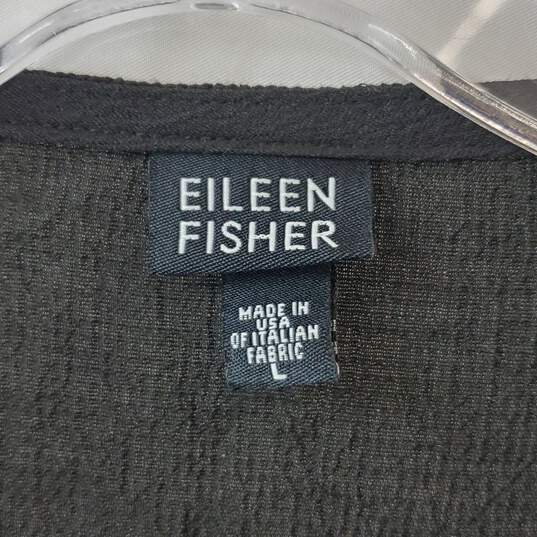 Eileen Fisher Black Button Up Cardigan Size L image number 3