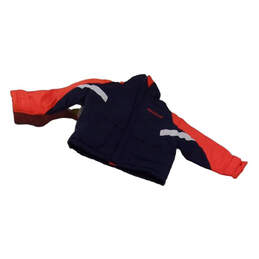 Boys Orange Blue Broncos Long Sleeve Hooded Winter Puffer Jacket Size 4T alternative image