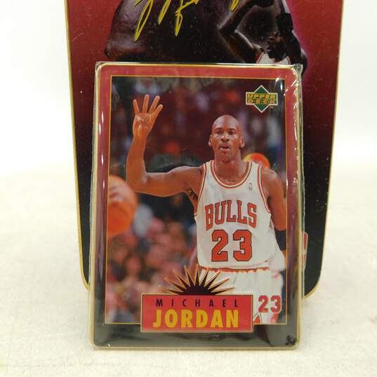 1996 Upper Deck Michael Jordan 5 All Metal Collector Sealed Cards Set image number 4
