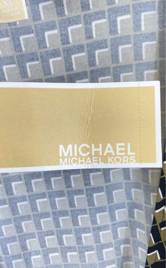 Michael Kors Women Green Geometric Print Faux Wrap Tank Blouse XL image number 6