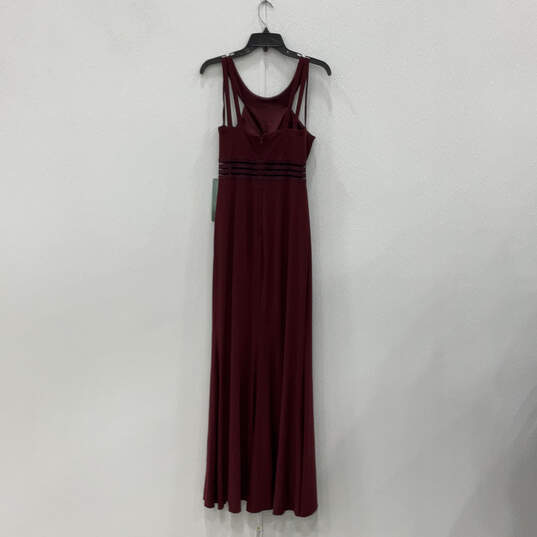 NWT Womens Red Halter Neck Sleeveless Stylish Back-Zip Maxi Dress Size 11 image number 2