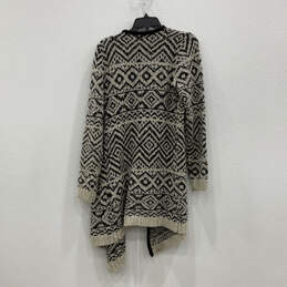 Womens Black Gray Geometric Long Sleeve Open Front Cardigan Sweater Size M alternative image