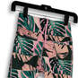 Womens Multicolor Tropical Elastic Waist Cropped Leggings Size XS image number 4