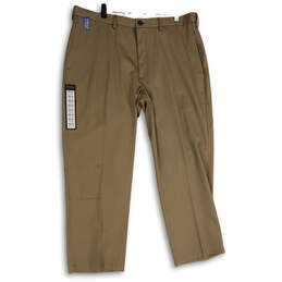 NWT Mens Brown Stretch Flat Front Classic Fit Khaki Pants Size 40x29