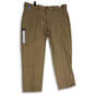 NWT Mens Brown Stretch Flat Front Classic Fit Khaki Pants Size 40x29 image number 1