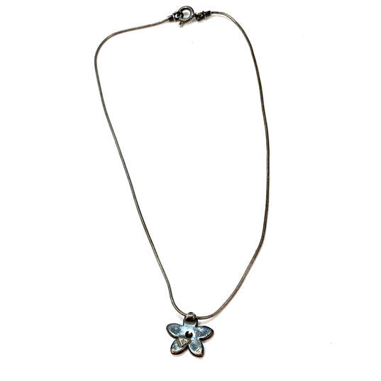 Designer Silpada 925 Sterling Silver Black Petite Flower Pendant Necklace image number 2