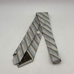 Calvin Klein Mens Blue Gray Striped Adjustable Pointed Neck Tie 58" alternative image