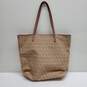 AUTHENTICATED FENDI ZUCCHINO CANVAS TAN SHOULDER BAG 12x11x4in image number 1