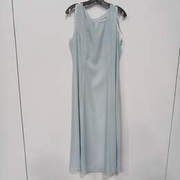 Womens Blue Sleeveless Scoop Neck Back Zip Tank Dress Size 14