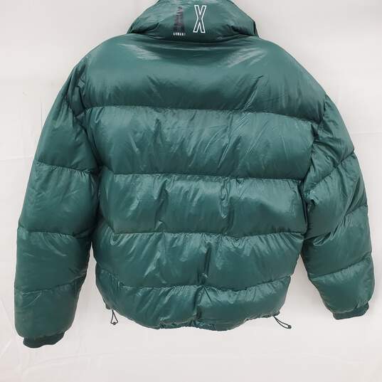 Armani Exchange Size Large Puffer Jacket Dark Green Polyester image number 9