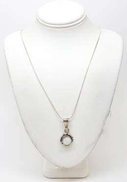 Taxco & Mexican Modernist 925 Teardrop Earrings & Opal Pendant Necklace 16.8g alternative image