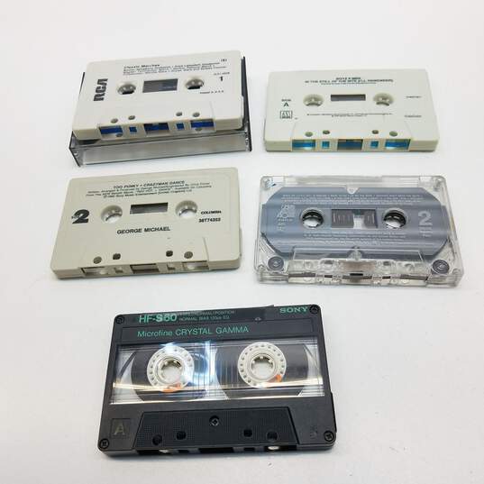 Vintage 3 Drawer Wooden Cassette Audio Tapes Organizer with Assorted Cassette Tapes image number 9