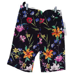 NWT Womens Multicolor Floral Elastic Waist Capri Pants Size 14