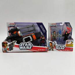NIB Star Wars Galactic Heroes Poe's X-Wing Fighter and Rey & Kylo Ren Playsets