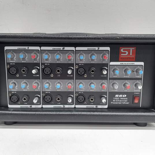 SoundTech S60 150 Watt 6-Channel Powered Mixer image number 2
