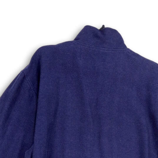 Mens Blue 1/4 Zip Mock Neck Long Sleeve Regular Fit Pullover Sweater Sz XLT image number 4