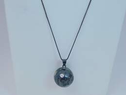 Artisan 925 Celestial Sun Moon Planet & Shooting Star Stamped Chime Ball Orb Pendant Box Chain Necklace 14.2g alternative image