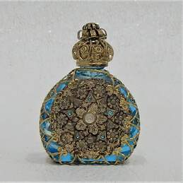 4 Vintage Empty Mini Gold Filigree Perfume Bottles alternative image