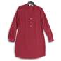 The Limited Womens Red Collared Long Sleeve Henley Neck Shirt Dress Size Medium image number 1
