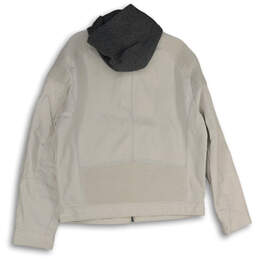 NWT Womens White Black Long Sleeve Hooded Full-Zip Jacket Size L alternative image