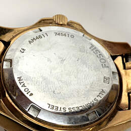 Designer Fossil AM4611 Gold-Tone Quartz Round Dial Analog Wristwatch