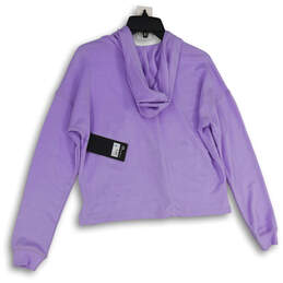 NWT Womens Lavender Long Sleeve Kangaroo Pocket Full-Zip Hoodie Size S alternative image