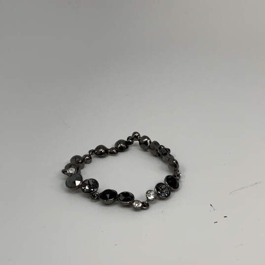 Designer Givenchy Silver-Tone Clear Black Crystal Cut Stones Chain Bracelet image number 2