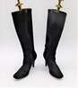 Isaac Mizrahi Black Zip Up Stiletto Boots Ella Knee High Stretch Women's Size: 6.5 US image number 1