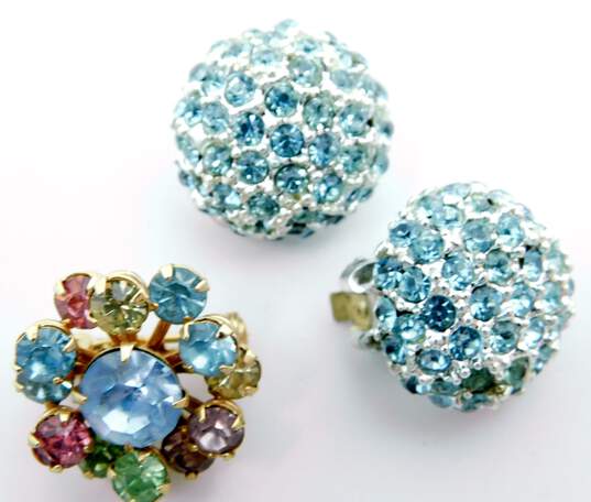 Vintage Blue Aurora Borealis Necklace & Multi Color Icy Rhinestone Jewelry 79.7g image number 5