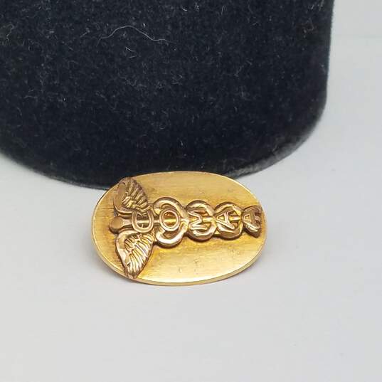 13k Gold US Army Medical Pin 3.4g image number 1
