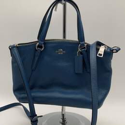 Coach Womens Lapis Blue Pebble Leather Kelsey Small Satchel Bag/COA
