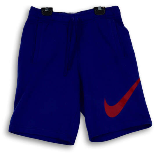 Mens Blue Logo Elastic Waist Drawstring Pockets Athletic Shorts Size Small image number 1