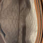 Womens Gray Brown Leather Double Top Handle Inner Zip Pocket Handbag image number 5