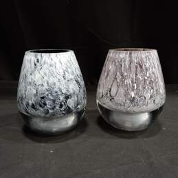 Glass Art Vases 2Ct 5x4 Poland