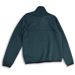 Mens Teal Mock Neck Long Sleeve 1/4 Snap Pullover Sweater Size L Reg alternative image