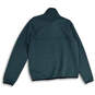 Mens Teal Mock Neck Long Sleeve 1/4 Snap Pullover Sweater Size L Reg image number 2